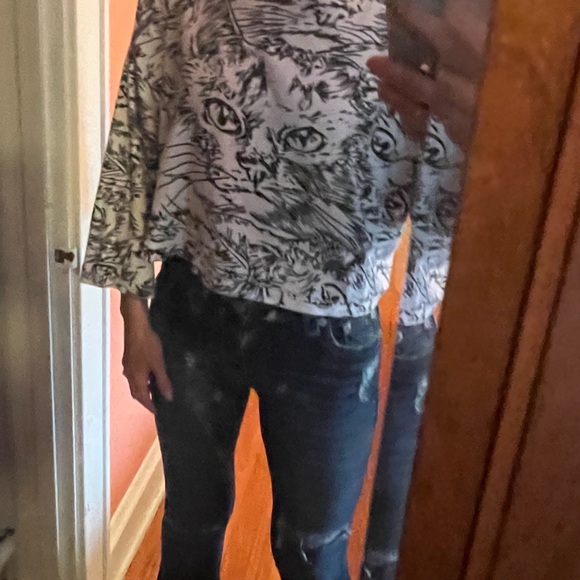 Vintage  “Like New” MOODS BY KRIZIA for The Limited  Cat face Shirt M circa 1986 - Picture 5 of 9